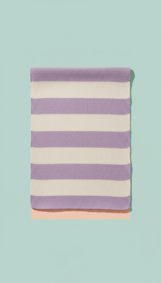Lavender-Striped Woven Scarf