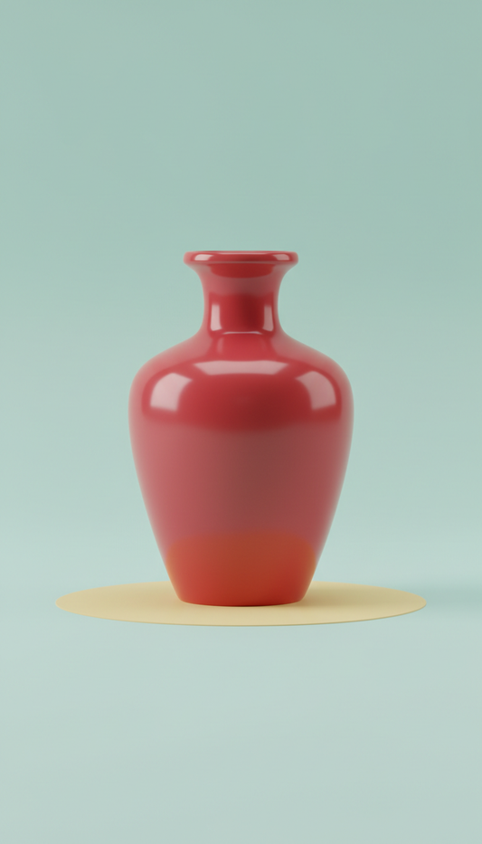 Bright Cherry Red Ceramic Vase